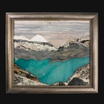 Картина из натуральных камней «Горное озеро»